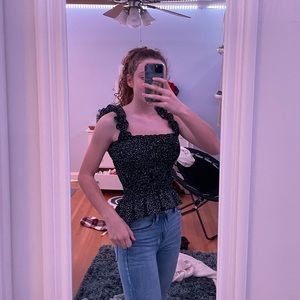 south moon under smocked ruffle tank top